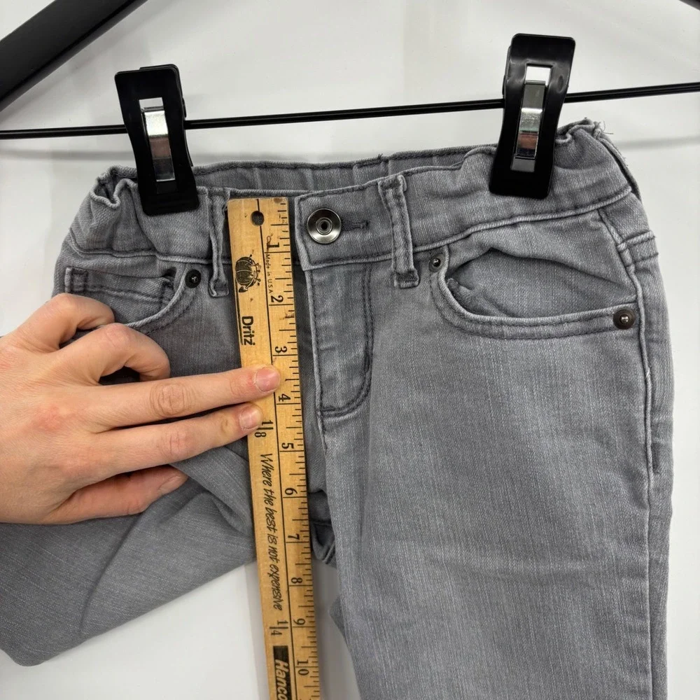 Childrens Place Kids Super Skinny Fit Jeans 6X 7 Gray Adjustable Waist Boho Cute